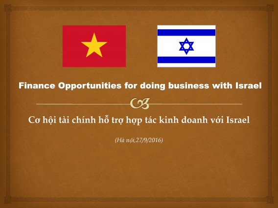 Hội thảo cơ hội hợp tài chính hợp tác kinh doanh với Israel