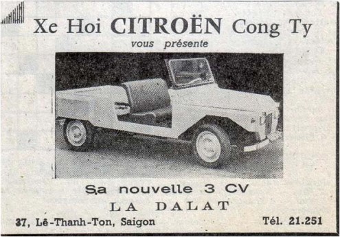Một quảng cáo của công ty Xe hơi Citroën tại Sài Gòn.
