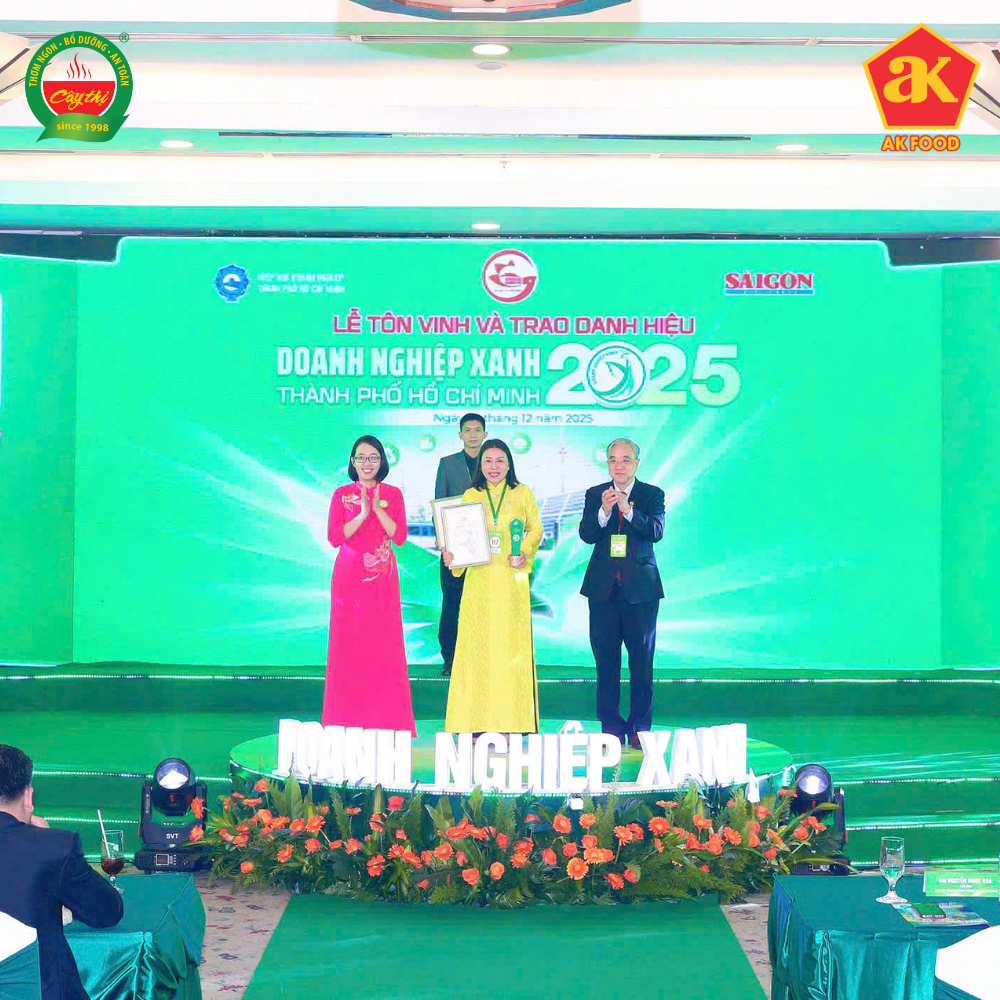 AK FOOD liên tục 3 năm được xướng tên tại Giải thưởng Doanh nghiệp Xanh TP.HCM 2025