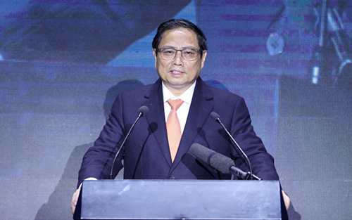 Thủ tướng Phạm Minh Chính phát biểu tại lễ khánh thành Trung tâm R&D của Samsung sáng 23/12