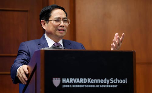 Thủ tướng Phạm Minh Chính đến thăm và phát biểu tại Đại học Harvard