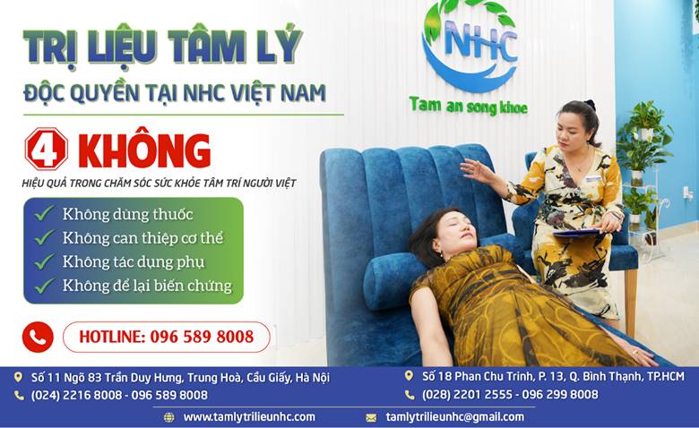 Trị liệu tâm lý NHC Việt Nam: hiệu quả trong chăm sóc sức khỏe tâm trí với phương pháp ''4 KHÔNG''