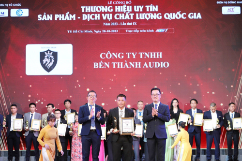 Công ty TNHH Bến Thành Audio đã vinh dự nhận giải thưởng Top 10 Thương hiệu Thương hiệu uy tín – Chất lượng quốc gia
