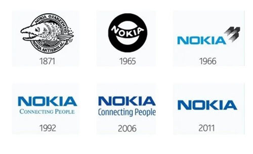 Logo Nokia đầu tiên năm 1865 là hình chú cá – lấy cảm hứng từ một con sông Nokiavirta gần ngay trụ sở công ty.