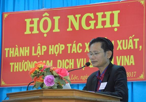 Ông Võ Thành Nhơn, CTHĐQT HTX SX TM DV Green Vina Tiền Giang nhiệm kỳ 2017 - 2020
